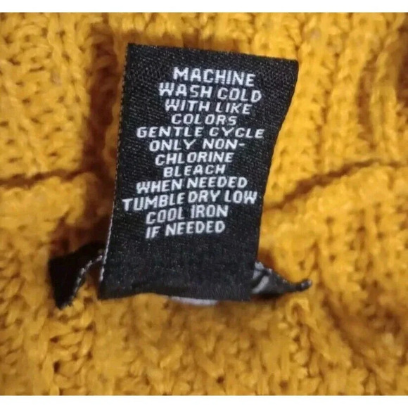 Rue21 Sweater Hoodie Lace Up Ribbed Long Sleeve Mustard Yellow Size Large - Picture 4 of 4